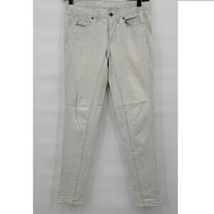 Madewell Women Blue 100% Cotton Stripe Low Rise Skinny Pants Size 26